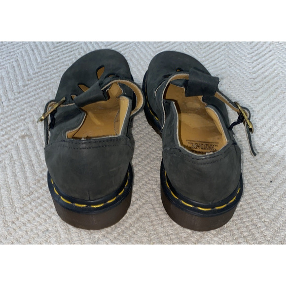 Vintage 90s Dr. Martens Mary Jane Nubuck Strap Shoes England Size 4 AW 004 - Picture 5 of 10